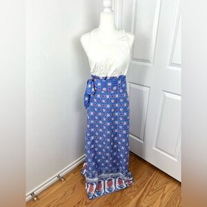 Tuckernuck floral Halfter wrap maxi dress size M